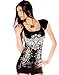 Folter Womens Slashed Back Gothic Tee (Black, L)