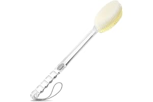 Fymblin Back Scrubber Long Handle for Shower,Back Brush Dual-Sided with Stiff and Soft Bristles,Body Exfoliator for Bath or Dry Brush