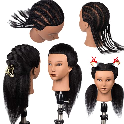 Mannequin Head With Human Hair By Tistaya Manikin Head With Human Training Head Cosmetology Manikin Practice Head with Clamp Stand