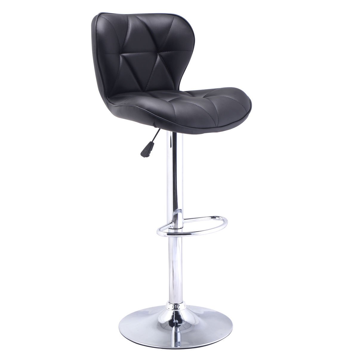 Best Modern Adjustable Synthetic Leather Swivel Bar Stool, Black
