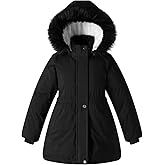 Mokitoni Girl Winter Coat Kids Fleece Puffer Jackets Toddler Heavyweight Parka