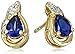 Amazon Collection 18K Yellow Gold over Sterling Silver Created Blue Sapphire Pear with Created White Sapphire Earrings and Pendant Neckalce Box Set,18