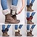 MIOIM Women Faux Fur Trim Knitted Winter Leg Warmers Ankle Boot Cuff Toppers