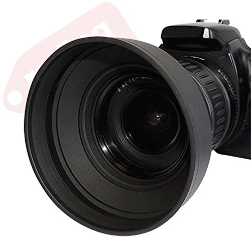58m Soft Rubber Lens Hood for Canon Rebel T5, T6, T6i, T7i, EOS 80D, EOS 77D Cameras with Canon EF-S 18-55mm f/3.5-5.6 IS II, IS STM Lens
