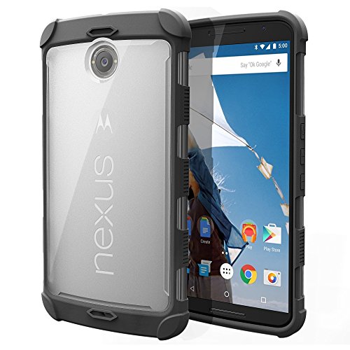 Nexus 6 Case - Poetic Google Nexus 6 Case [Affinity Series] - [TPU Grip Bumper] [Corner Protection]Protective Hybrid Case for Google Nexus 6 (2014) Frost Clear/Black (3-Year Manufacturer Warranty From Poetic)