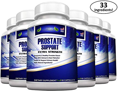 Stop Frequent Urination! Most Complete Super Prostate Health Support Pills Formula for Men with 33 Natural Ingredients Including 45% Saw Palmetto Extract. Best for Men's Urinary Health - 6 Bottles