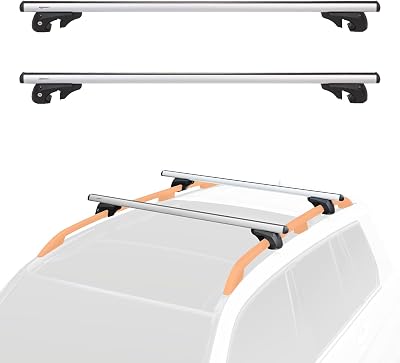 Amazon Basics Cross Rail Roof Rack 132 cm Pack of 2 Black/Silver