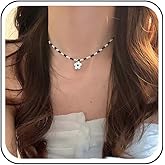 Andelaisi Boho Seed Bead Necklace Choker Vintage Seed Bead Choker Necklace Tiny Rice Bead Necklace Daisy Flower Bead Necklace Jewelry for Women
