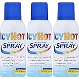 Icy Hot Medicated Pain Relief Spray, Maximum Strength - 3.7 Ounces each (Value Pack of 3)
