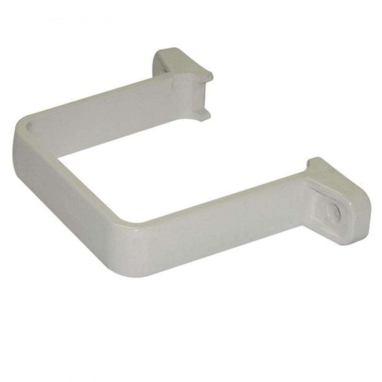 FLOPLAST 65mm Square Flush Down Pipe Clip - White - Bag of 10