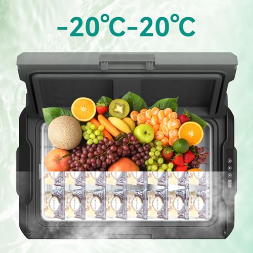 Alpicool 28L Portable Car Fridge, App Control Temperature Setting (-20~20℃), 12V/24V DC 100~240V AC Refrigerator for RV Road Trip, Truck, Classy Style Suits for Outdoor