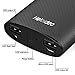 Heloideo Dual USB Ports 11000mAh Power Bank PU Leather Wrapped Portable Battery Charger, Fast Charging for iPhone 6/6 Plus, 6s/6s Plus, Samsung Galaxy and More Smart Phones and Tablets (Black)