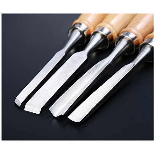 TOOLTOO Wood Carving Knife Chisel Tools Kit – Carbon Steel Blade Wood Handle Storage Bag Professional Wood Craving Work, Set Of 12