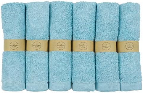 The Motherhood Collection 6 ULTRA SOFT Baby Bath Washcloths, 100% Natural Bamboo Towels, Blue, Perfect for Sensitive Baby Skin, 6 Pack 10"x10" (Blue)