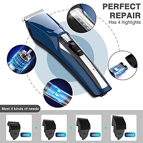 Máquina Cortar Pelo Cortapelos Profesional Hombre AT-228C Cortador de Pelo Recargable,Barbero Electrico,Recortadora Barba y Cortapelos,Carga rápida USB Funcionamiento con batería y electricidad