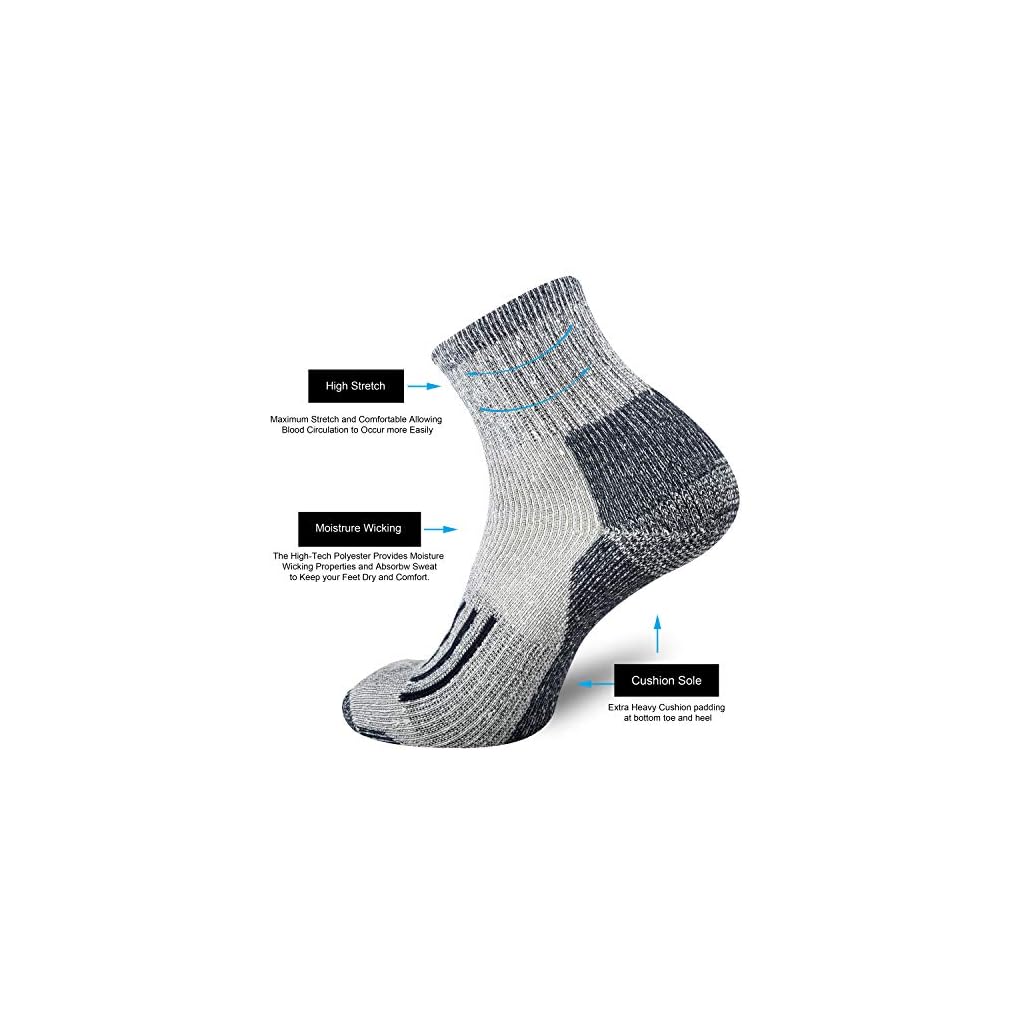 ONKE Merino Wool Low Cut Socks for Men Outdoor Trail Running Hiking Hiker All Season Quarter