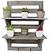 Chiaravita Vintage Rustic Torched Wood Hanging Wall Mount Organizer with 2 Hooks, 2-Tier Storage Rack Shelves – Farmhouse/White Washed Home Decor Shelf for Kitchen, Bedrooms, or Bathroom
