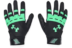 Under Armour Girls Radar Softball Gloves, (001) Black/Antifreeze/Antifreeze, Large