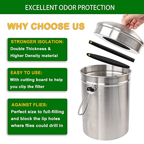 Thickened 12 Pack Charcoal Compost Bin Filters, Fits Different Compost