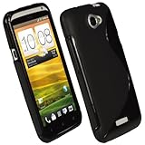 iGadgitz Dual Tone Black Durable Crystal Gel Skin (TPU) Case Cover for HTC One X S720e & HTC One X+ Plus Android Smartphone Mobile Phone + Screen Protector (NOT Suitable For HTC ONE M7)