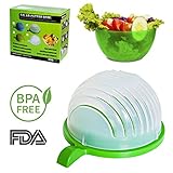 New 2017 Salad Cutter Bowl 60 Second & Green Plastic Portable Bowl. Original Magic Manual Salad Maker Strainer Chopper. Supper Fast Simple To Slice Fruit Vegetable. Best Healthy Fresh Salads Made Easy