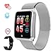 GOKOO Smart Watch for Women Men with Heart Rate Blood Pressure Sleep Monitor IP67 Waterproof Activity Tracker Calorie Counter Sports Smartwatch Silver