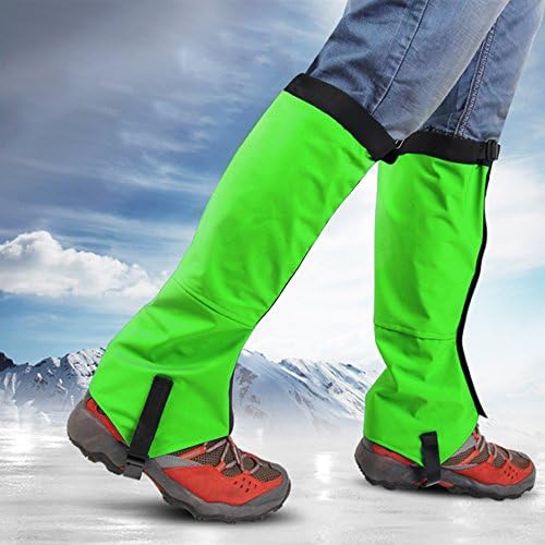 Hfuear Hiking Gaiters, Breathable Waterproof Walking High Leg Gaiters High Leg Gaiters Boot Shoes Cover for Research Climbing Fishing Hunting Trimming Grass-Green
