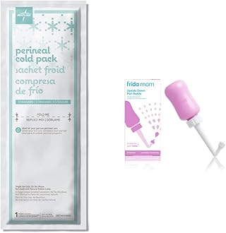 Medline MDS138055 Standard Perineal Cold Packs, 4.5" x 14.25", Pack of 24, Green & Frida Mom Upside Down Peri Bottle for Postpartum Care | The Original Fridababy MomWasher