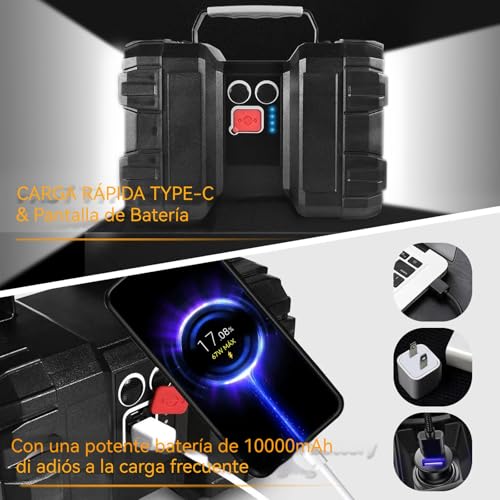 LETOUR High Power LED Flashlights, Super Bright 7 Modes Rechargeable Flashlight for Camping and Emergency