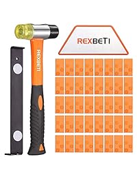 REXBETI Kit de instalación de suelo de madera laminada con 40 espaciadores, bloque de sellado, barra de tracción resistente y diámetro de 1.378 in, mango de fibra de vidrio de alta resistencia, agarre suave antideslizante
