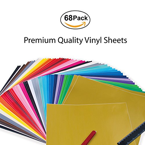 68 Pack 12" X 12" Premium Permanent Self Adhesive Vinyl Sheets-Assorted Colors (32 Colour)