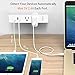 NTONPOWER Portable Travel Power Strip Surge Protector 2 Outlets 3 USB Ports - White
