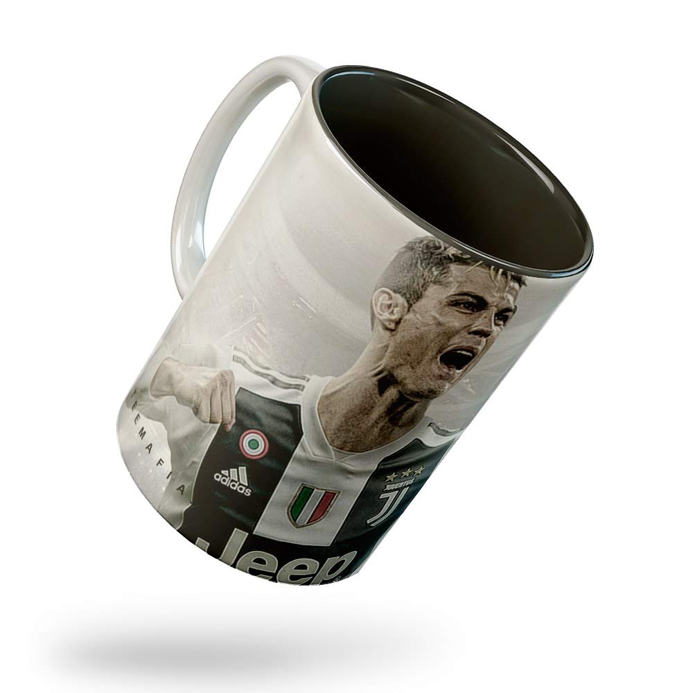 Buy Tee Mafia Cristiano Ronaldo Juventus Black Mug with Cool Print 11Oz White Coffee Mug with