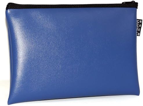 MDM Security Bank Deposit / Utility Zipper, Coin Bag, 13x9 Inches/ Blue Money Bag.