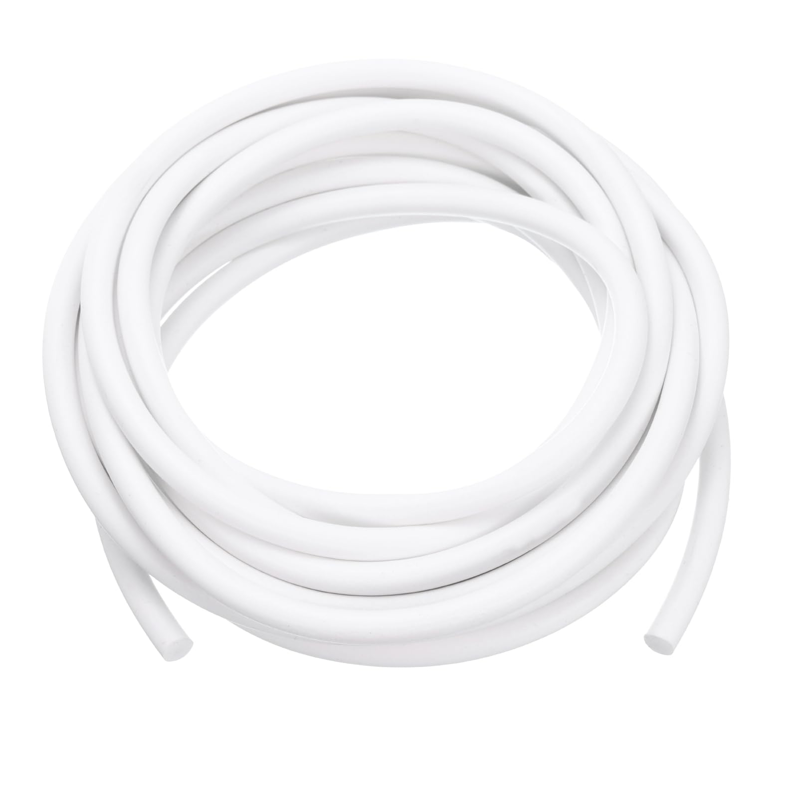 PATIKIL Silicone Foam Seal Strip, 5M(16.4Ft) 7mm(0.28") Dia Round High Density Solid Sponge Rubber Weather Stripping Cord for Sealing Gap Blocker Insulation, White