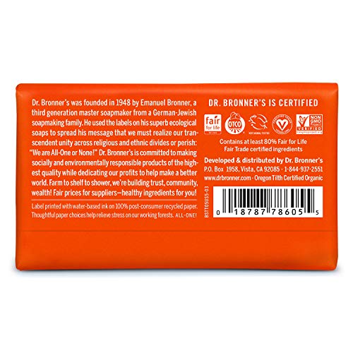 Dr. Bronner’s PureCastile Bar Soap (Tea Tree, 5 ounce) Made with