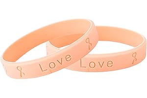 FUNDRAISING FOR A CAUSE Peach Awareness Silicone Bracelets - Peach Rubber Wristbands for Endometrial Cancer & Uterine Cancer Awareness - Perfect for Fundraising and Gift-Giving - For Men and Women
