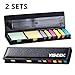 YISEEK Sticky Notes and Index Tabs Set, 1280 Pcs Self-Stick Notes with Colored Page Markers and Ruler, Leather Look Organizer Box for Office, School, Teacher Supplies, 2 Pack (Black)
