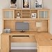 Bush Home Somerset 72W Desk Hutch in Maple Cross, Attachment with Shelves and Cabinets for Home Office
