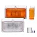 MICTUNING LED RV Porch Light with Switch, 12V 280 Lumen Exterior Utility Replacement Lighting for RVs, Trailers, Campers, 5th Wheels. White Base, Clear and Amber Lenses, 2-Pack primary