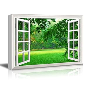 Creative Window View Park in Autumn