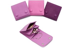 WSXBAGY Small Jewelry Bags 3 Pcs Microfiber Jewerly Rolls Small Bags for Jewelry Gift Bags Jewelry Organizer Pouch with Snap Button for Bracelet Rings Necklace for Traveling Gifting, 3"x3", Purple