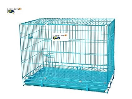 Lakhubhai Imported High Quality Double Door Foldable Metal Cage For Dogs ,Cats and Rabbits - Brand New (24 Inches)