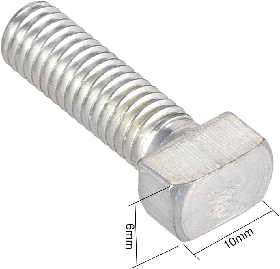 sourcing map M6 x 20mm T-Slot Drop-in Stud Screw Bolt Carbon Steel ISO 30 Series 5pcs, M6x20mm-5pcs - Image 4