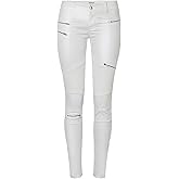Faringoto Women's Pu Slim Pants Faux Leather Stretch Skinny Jeans Pencil Pants Biker Pants