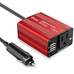 Enkey 150W Car Power Inverter DC 12V to 110V AC Converter with 3.1A Dual USB Charger