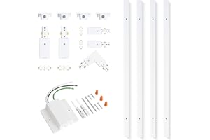 VANoopee 13FT H Track Lighting Rails White, H Type Track Lighting Kit with Floating Canopy Connector, End Caps, Live End Feeds, I T & L Connectors, Compatible with Single Circuit H Style Track System