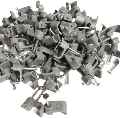 Generic 2.5mm Twin & Earth Cable Clips 100 Pack Grey Nail Clips