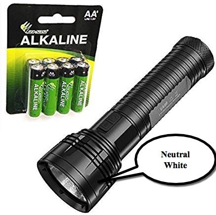 Bundle: Nitecore EA81 CREE XHP50 Neutral White Flashlight/Searchlight 2150 Lumens w/8x Eco-Sensa AA batteries