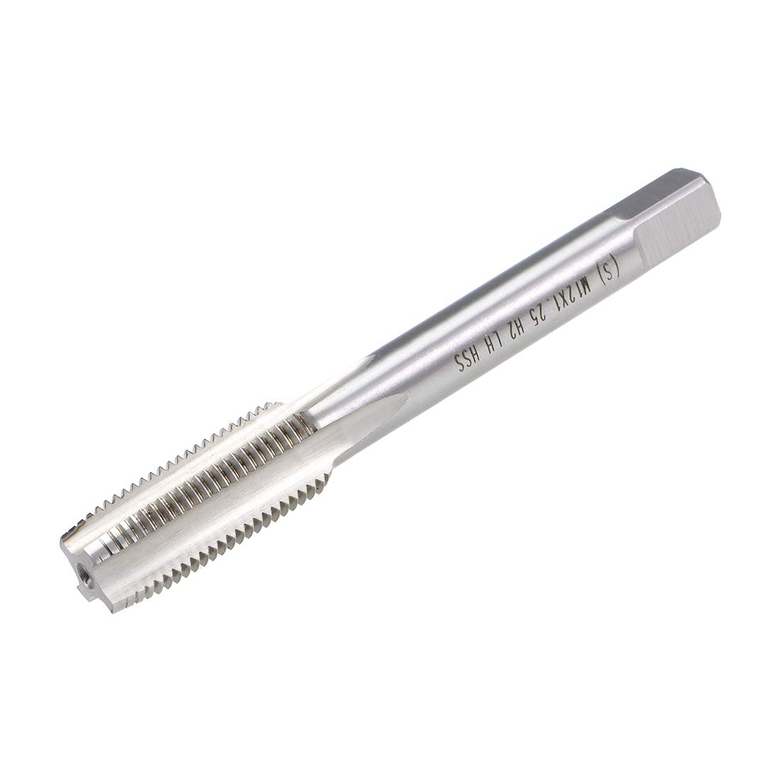 sourcing map Metric Machine Tap Left Hand M12 Thread 1.25 Pitch H2 4 Flutes High Speed Steel Screw Thread Taps Tapping Tool